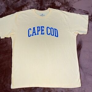 New Cuffy's Cape Cod MA Graphic Tee Mens XL Shirt Yellow Nautical Vacation